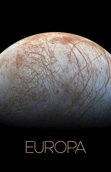 STK205475S-Sonnensystem-Poster Europa, Jupiter&#039;s größter Mond. von Stocktrek Images