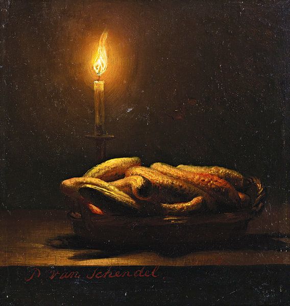 Stilleben mit Zucchini, Petrus van Schendel von Meisterhafte Meister