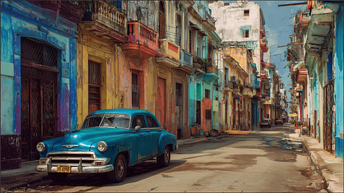 Straat in Havana cuba artistiek panorama