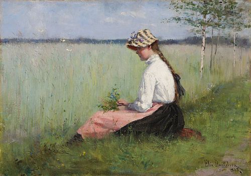 Een meisje op het veld, 1885, Elin Danielson-Gambogi