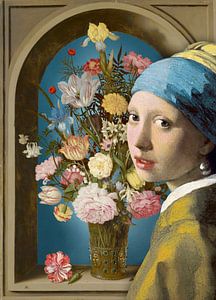Meisje met de Parel – De Vaas met Bloemen von Marja van den Hurk