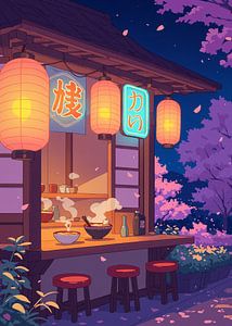 Anime Food Stall Cherry Blossom Japon