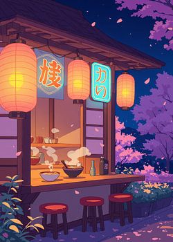 Anime Food Stall Kirschblüte Japan
