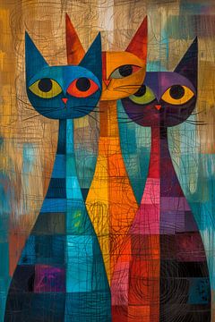 Cat Trio by Preet Lambon