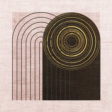 Japandi - WabiSabi Mixed Media Art: Lijnenspel van Studio Pieternel