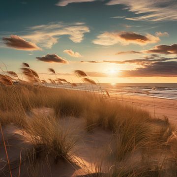 Zonsondergang aan het strand van Koffie Zwart