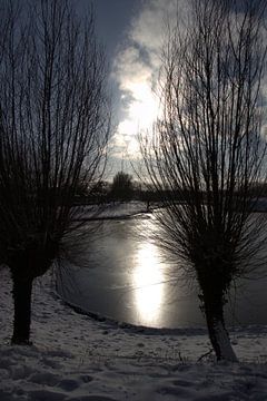 koude winter ochtend  in Hellevoetsluis van Anita van Gijn