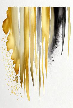 Abstract in goud en zwart van Bert Nijholt