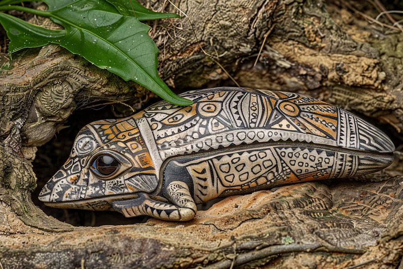 Caméléon sur une branche d'arbre par Art & Soul Creations