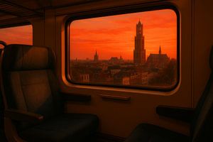 Sonnenuntergang aus dem Zug: Ein bezaubernder Blick auf Utrecht
