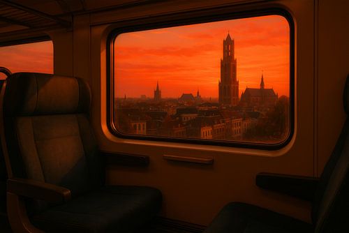 Sunset from the Train: An Enchanting View of Utrecht