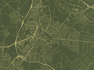 Carte de Sittard en or vert sur Map Art Studio