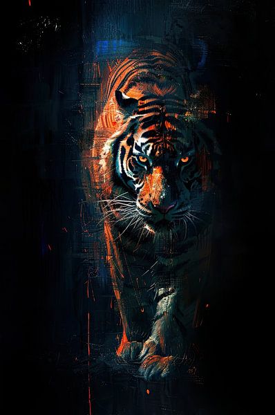 Malerei Tiger Neon von Kunst Laune