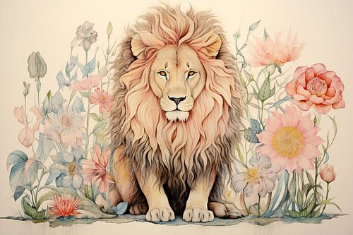 Painting Lion Flowers