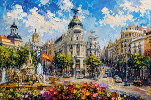 Ein Gemälde von Madrid – Die wunderschöne Hauptstadt Spaniens.