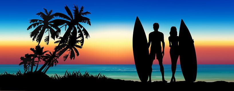 Love is Surfing Together van Harry Hadders