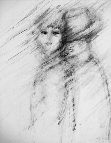 Portrait de deux amoureux. Dessiné à la main au crayon.