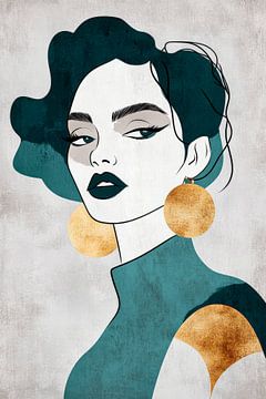 Modern femininity with golden accents by Poster Art Shop