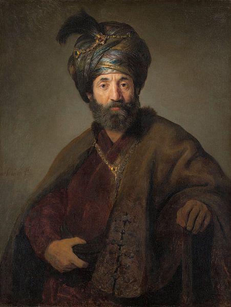 Mann im orientalischen Kostüm - Rembrandt van Rijn von Diverse Meesters