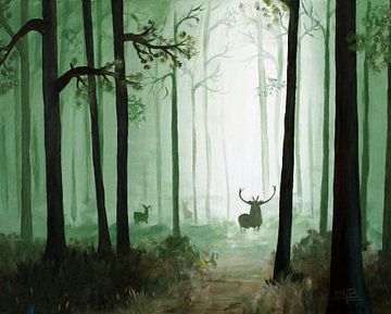 Ochtendmist in het bos
