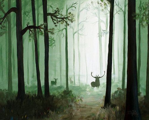 Morning mist in the forest