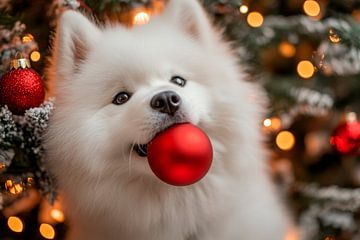 Kerst puppy van Poster Art Shop
