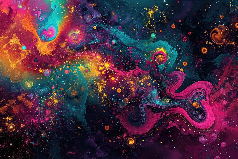 Art DMT aux couleurs vives et joyeuses par Digitale Schilderijen
