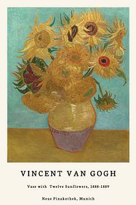 Vaas met 12 zonnebloemen - Vincent van Gogh van Creative texts