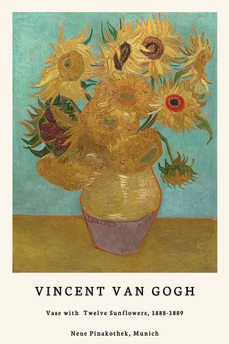 Vaas met 12 zonnebloemen - Vincent van Gogh