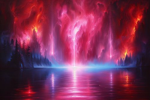 Mystieke natuur en magische luchten reflectie