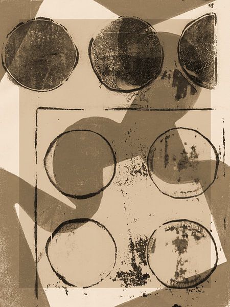 Geometric abstract in warm brown by Abstract Minimalist Art