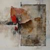 Abstract Painting - Neutral Earth tones with Red Accent by Joriali Abstract