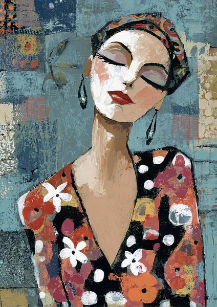 India | Woman Earrings by Abstract Painting