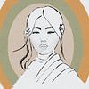 Japanische Dame in Tinte von Ingrid A.U. Motzheim