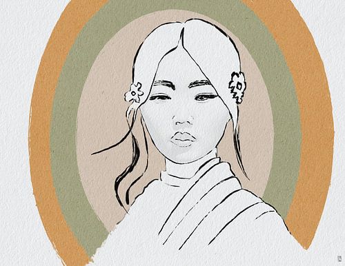 Japanse dame in inkt