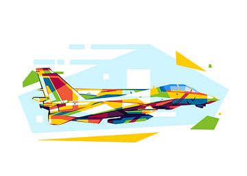 F-14 Tomcat in WPAP Illustratie van Lintang Wicaksono
