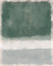 Green, white, grey. Color field painting inspired by Mark Rothko. by Dina Dankers