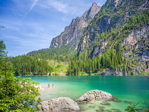 Braies meer in de zomer