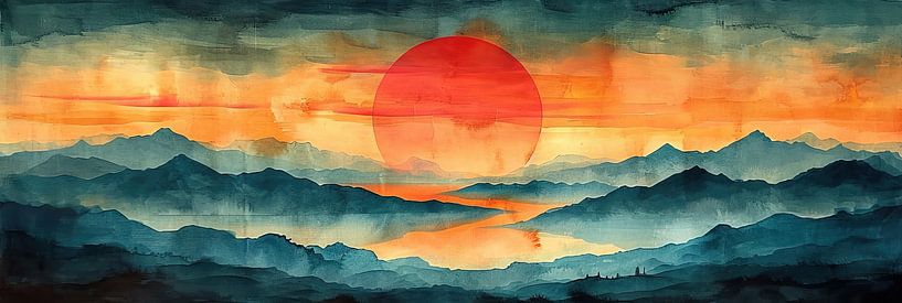 Karmesinrote Dämmerung Mirage von Kunst Laune
