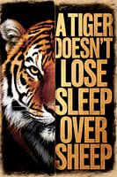 Motivationsposter mit Tiger und Text