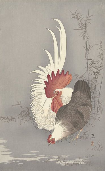 Coq et poulet de Ohara Koson par Gave Meesters