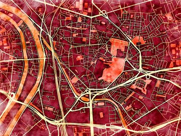 Kaart van Saint-Denis in de stijl 'Amber Autumn' van Maporia