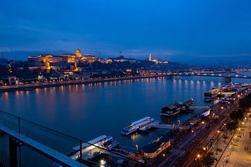 Het kasteelpaleis in Boedapest aan de Donau van Roland Brack