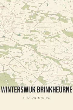 Vintage landkaart van Winterswijk Brinkheurne (Gelderland) van MijnStadsPoster