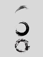 Abstract Wall Art with Circular Paint strokes - Japandi Style Digital Print