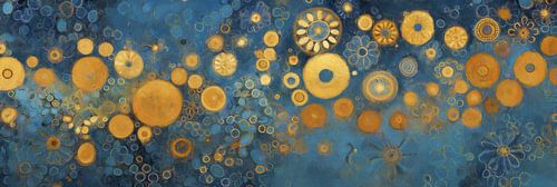 Gouden Bloemen in Blauwe Hemel