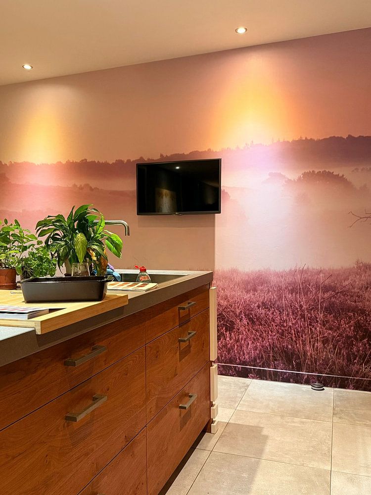 Ein nebliger Morgen auf der Heide  von Monique van Genderen (in2pictures.nl fotografie) 