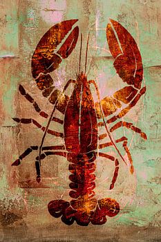 Hummer-Malerei. In Rot und Grün.