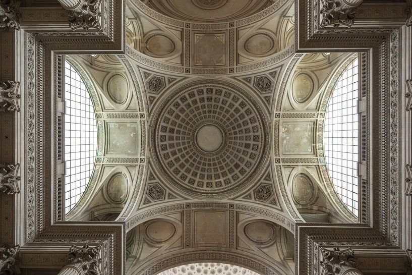 Binnenaanzicht van de koepel, Panthéon National Hall of Fame, Parijs van Walter G. Allgöwer