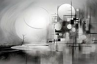 Abstrakt, schwarz-weiß-grau, Minimalismus - 6